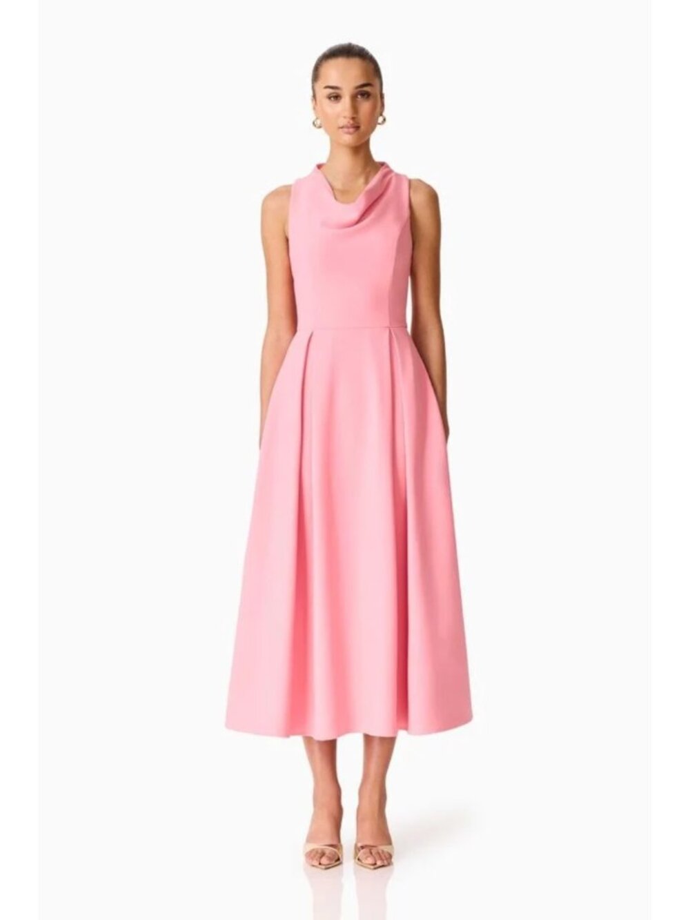 NWT ELLIATT Risa Cowl Neck Gown Bubblegum Pink Size M